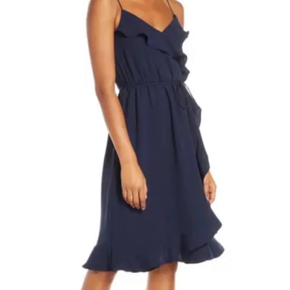 Navy J Crew Midi Dress - Picture 1 of 4